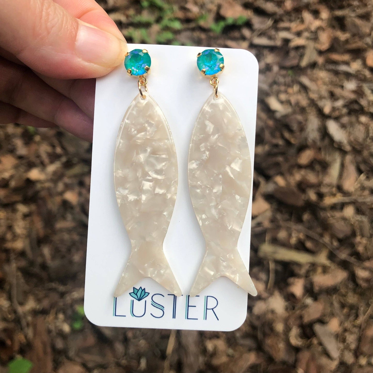 Happy Fish Acrylic Unique Statement Earrings