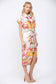 BOTANIC SCARF PRINT SELF TIE WAIST BUTTON DOWN DRESS