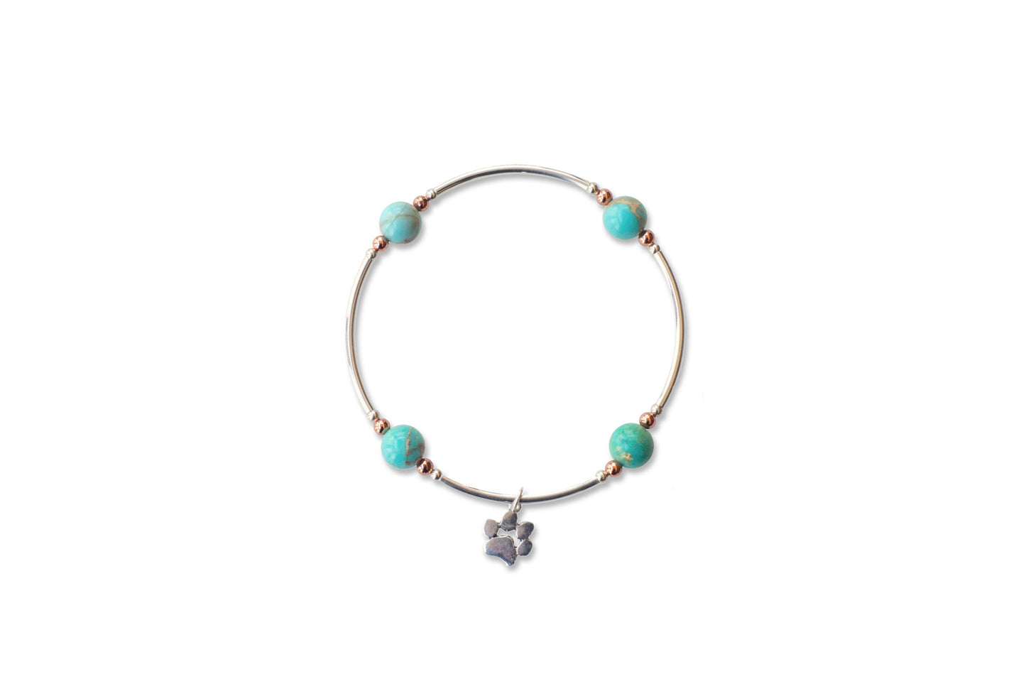 Charmed Blue Jasper & Paw 8mm Blessing Bracelet