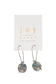 Silver Retro Blue Daisy Pendant Hoops