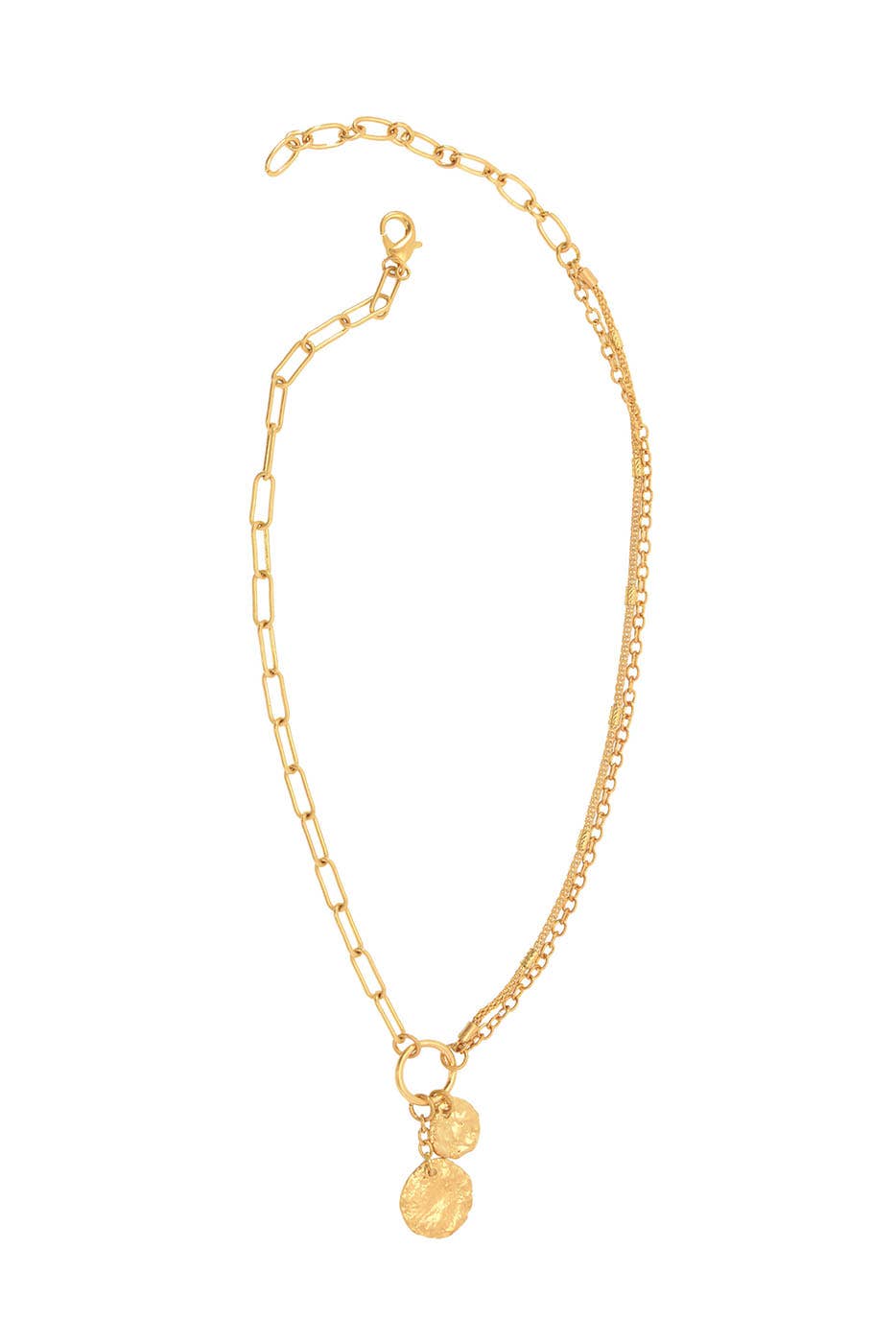 Mixed Chain Drop Pendant Necklace