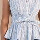 Floral Eyelet V-neck Peplum Blouse