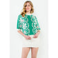 Flower Knit Sweater Top: GREEN / XS