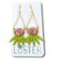 Bold Brass + Stone Lightweight Statement Unique Earrings