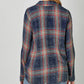 Washed Plaid Surplice Blouse
