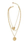 Three Row Multi Chain & Pendants Necklace