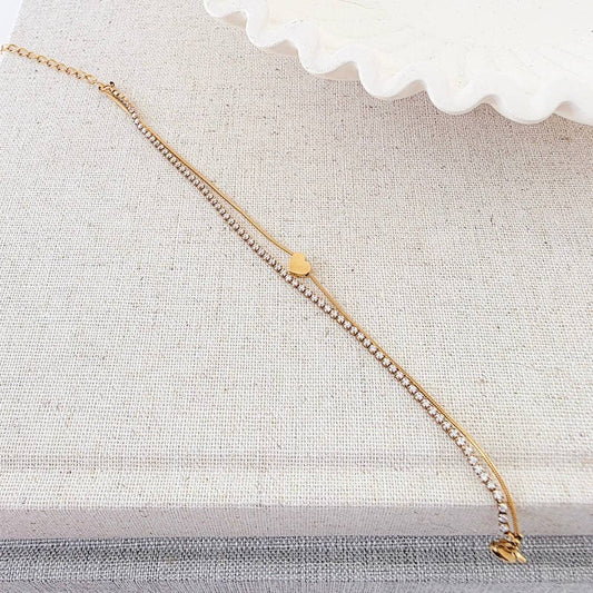 Double Love Tennis Bracelet - Waterproof