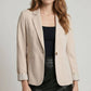 One Button Blazer with Striped Lining