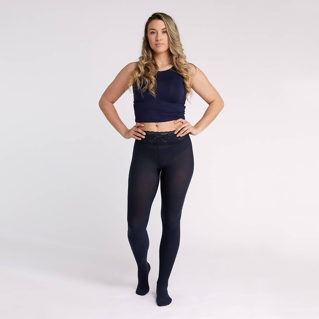 Navy Opaque Tights - Hipstik All-Day Comfort Legwear