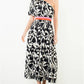 One Shoulder Pattern Detail Maxi Dress