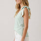 Knit Jacquard Tank with Mix Media Tie Ribbon