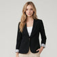 One Button Blazer with Striped Lining
