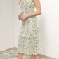 Striped Band Floral Crochet Midi Dress