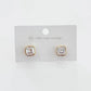 Bezel Diamond Stud Earrings - WATERPROOF
