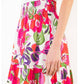 Pink Long Floral Pattern Skirt