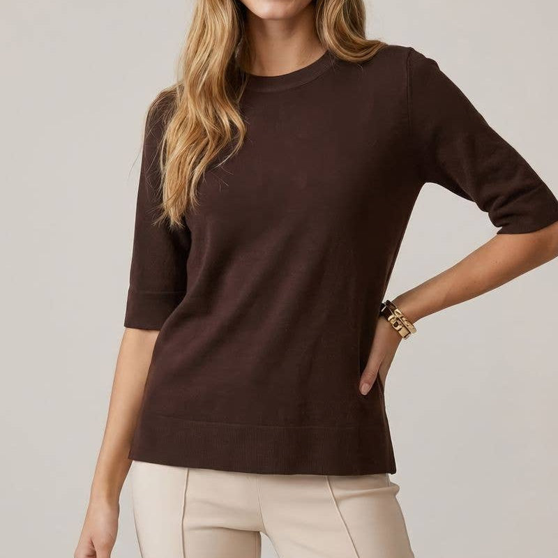 Short Sleeve Side Notch Top