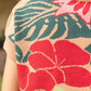 Collared V-Neck Over Shoulder Floral Print Knit Top