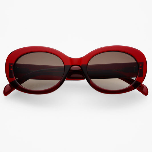 Aria Acetate Womens Oval Sunglasses: Dark Cherry