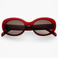 Aria Acetate Womens Oval Sunglasses: Dark Cherry
