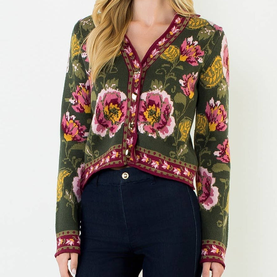 Floral Button Cardigan