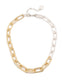 Two-Tone Cable Link Collar Necklace
