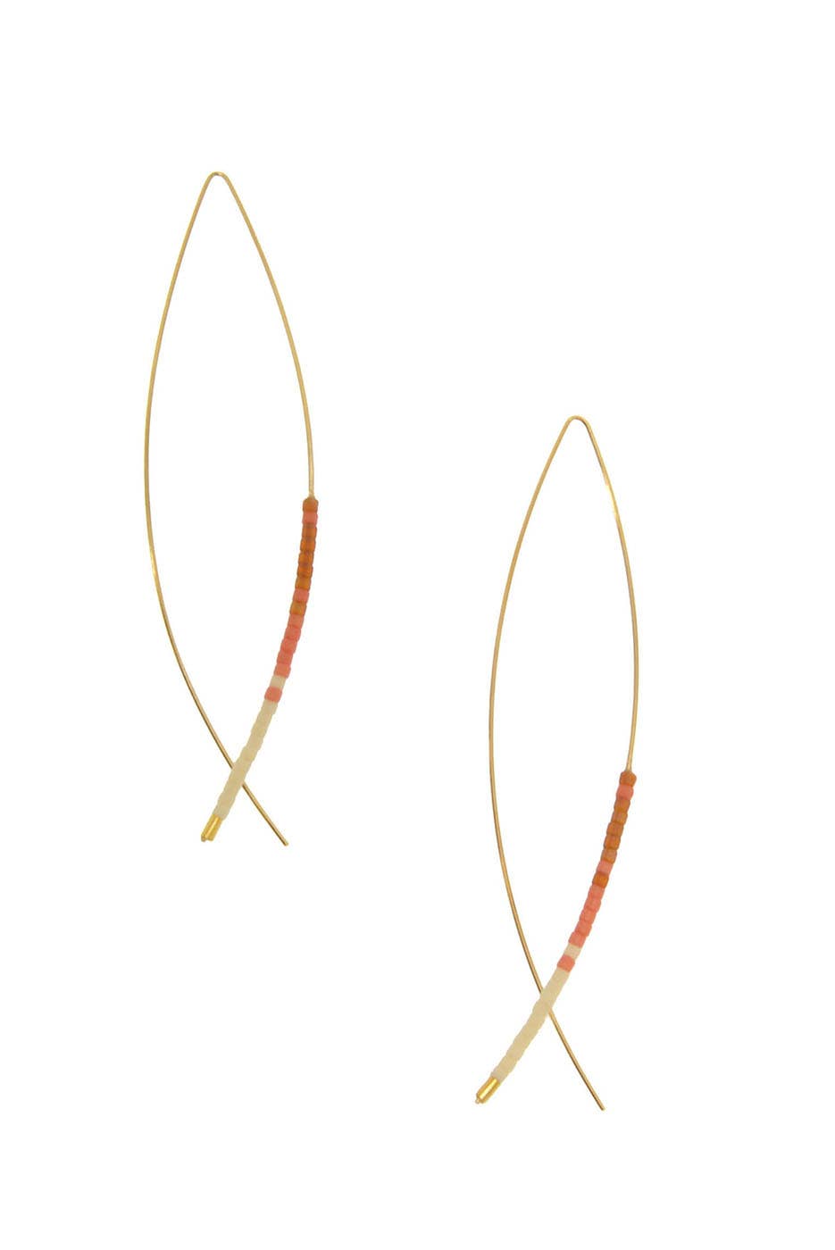 Coral Threader w/ Bead Earrings