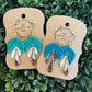 Arrow Abstract earrings w/ gold drops