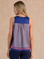 Checkerboard Printed V-neck Sleeveless Top