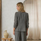 Eco-Friendly Recycled Poly Shirred Sleeve Blazer