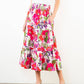 Pink Long Floral Pattern Skirt