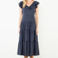 Flutter Sleeve Polka Dot Midi Dress