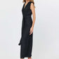 Pleated Sleeveless Button Front Jumpsuit