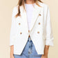 Double Breast Blazer With Scrunch Sleeve