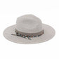 Gray Summer Straw Fedora Hat