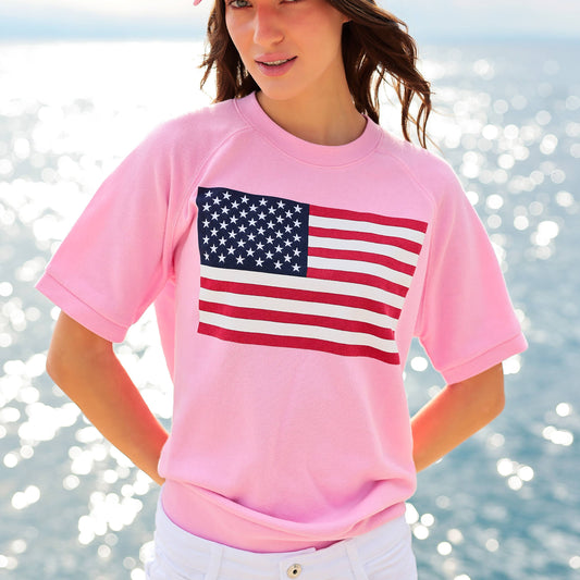 Short Sleeve Flag Sweatshirt