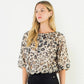 Animal Print Puff Sleeve Top