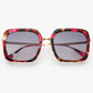 Lulu Acetate Womens Square Sunglasses: Burgundy Tortoise
