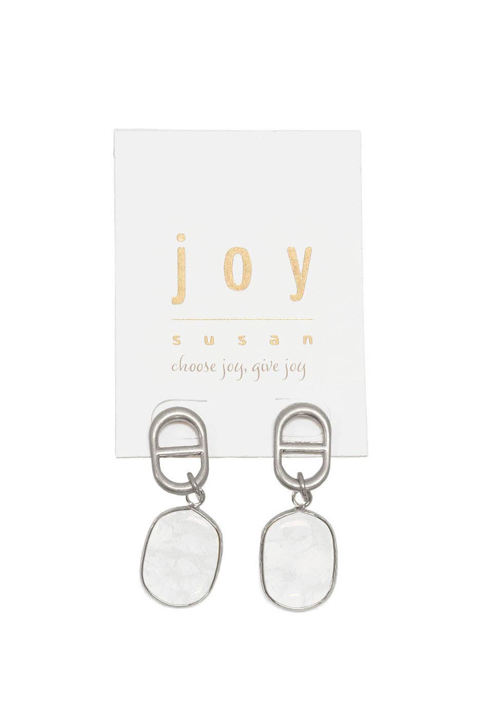 Silver Clear Quartz Dangle Post Earrings