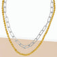 Layered Paperclip and Rolo Chain Short Necklace