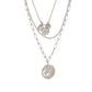 Three Row Multi Chain & Pendants Necklace