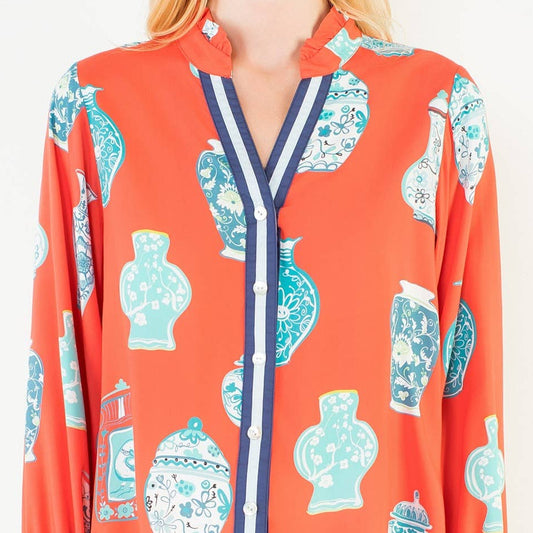 Long Sleeve Vase Top