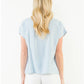 Embroidered Stripe V-Neck Top