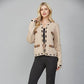 Webbing Ribbon Trimmed Open Cardigan