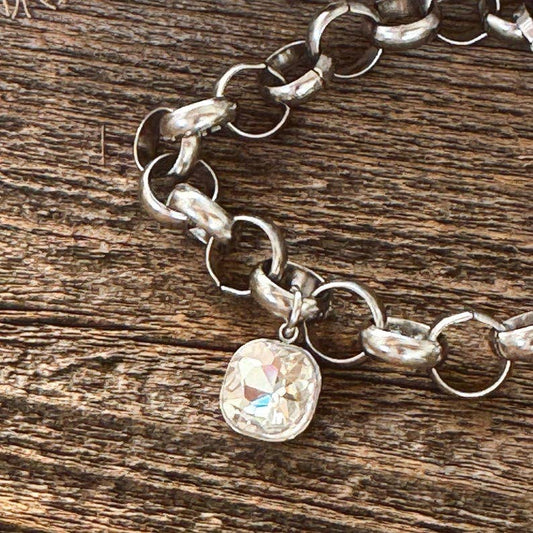 NEW Stainless Steel Sparkle Charm Bracelet - Tarnish Free - Waterproof