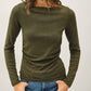 Modal Ribbed Boat Neck Shirred Waist Top