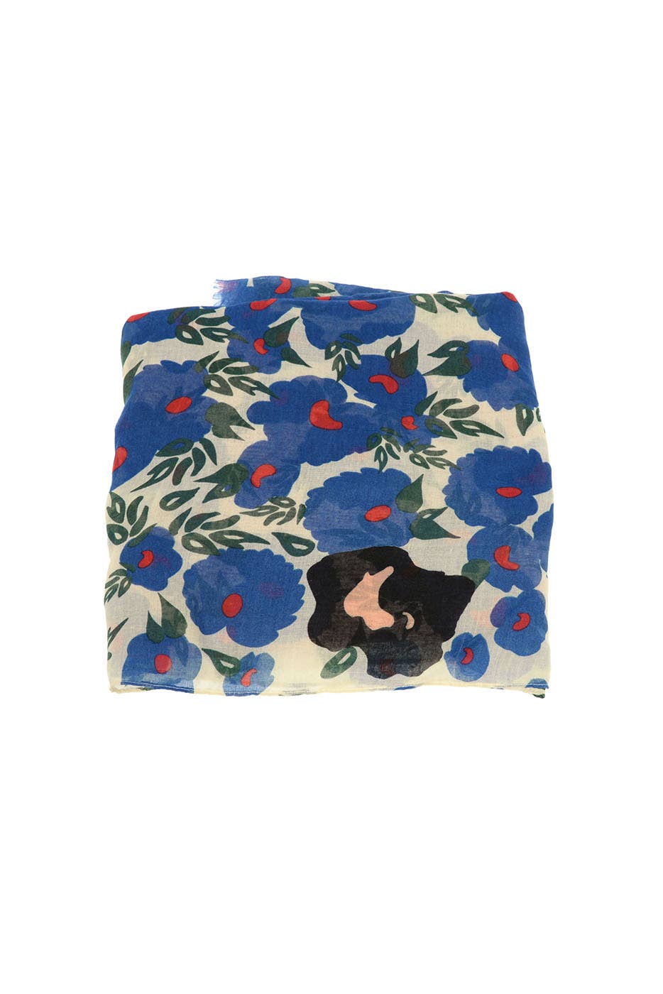 Flower Pop Scarf: E3087-05 Red & Teal