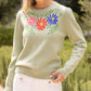 Floral Embroidered Long Sleeve Sweater