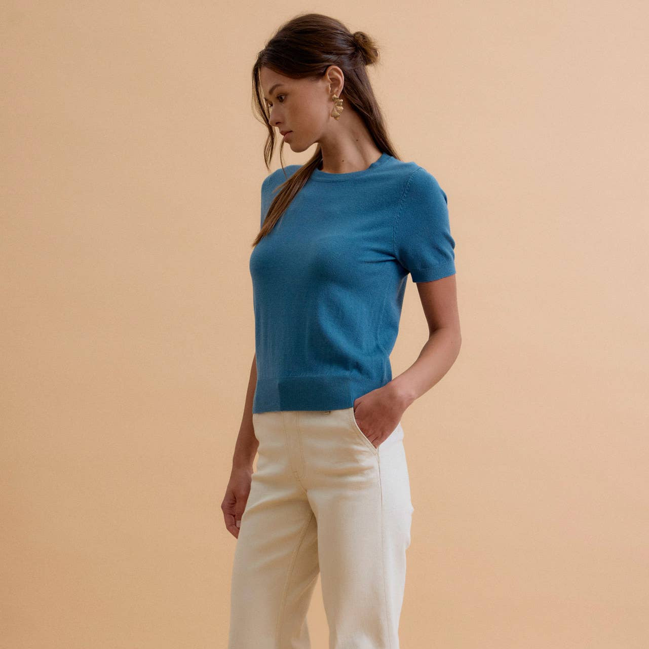 Short Sleeve Sweater Top
