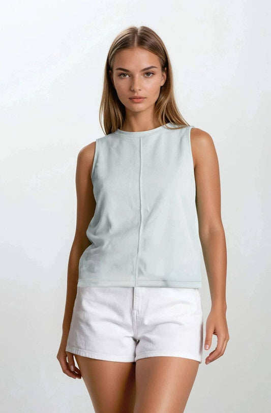 Brushed Modal Sleeveless Swing Top - Sage