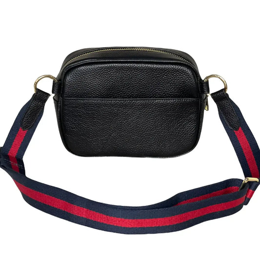 Convertible Pebbled Leather Belt Bag/Sling Bag: Black